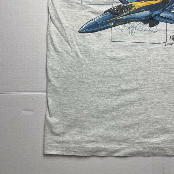 Vintage 90’s Blue Angels Jet Plane T Shirt Single Stitched Gray Size XL - Picture 5 of 8